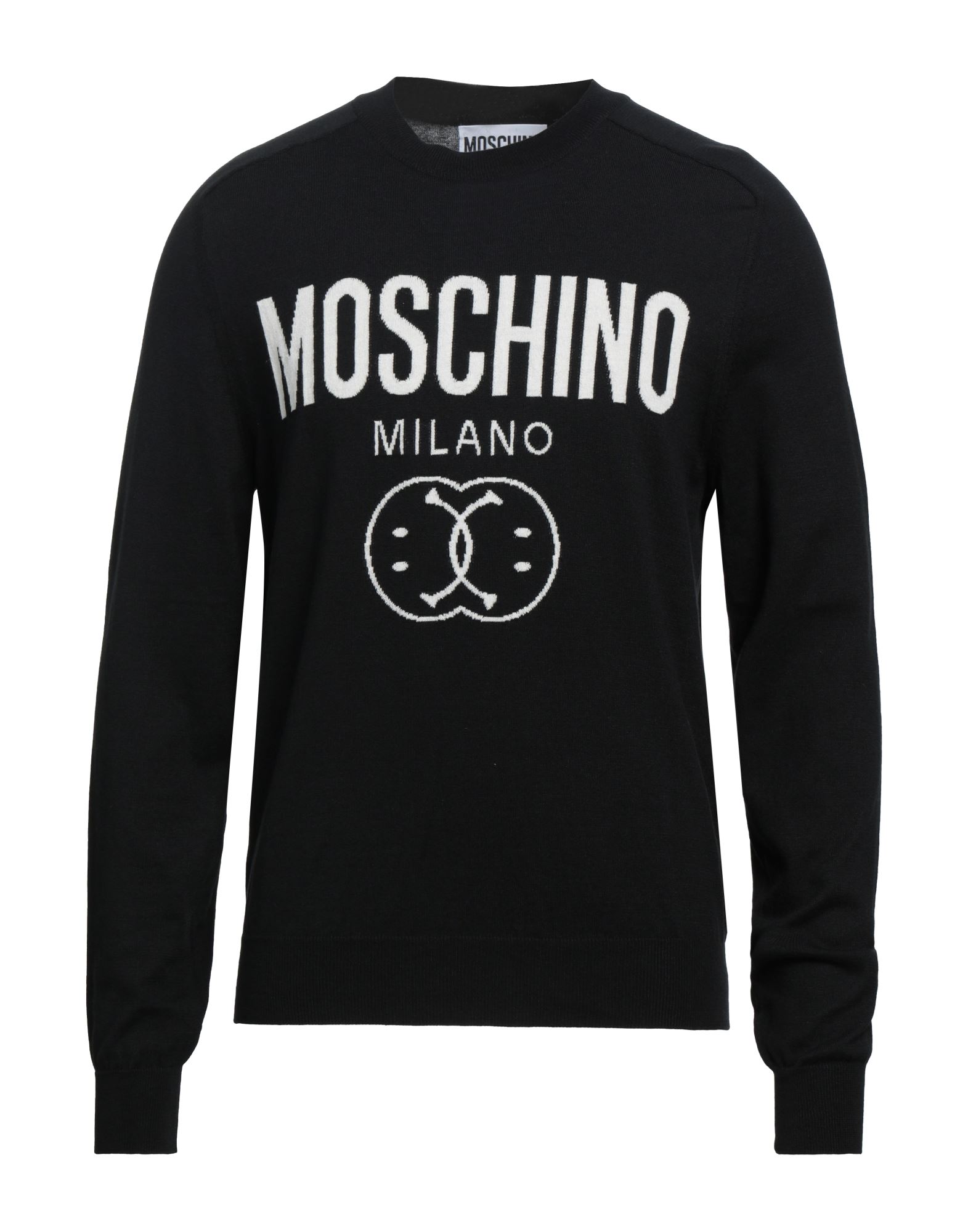Shop Moschino Man Sweater Black Size 38 Cotton, Cashmere, Polyamide, Elastane