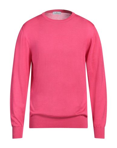 Sonrisa Man Sweater Fuchsia Size 46 Merino Wool, Silk, Cashmere In Pink