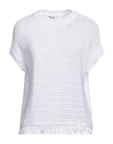 Peserico Woman Sweater White Size 10 Cotton, Polyester In White