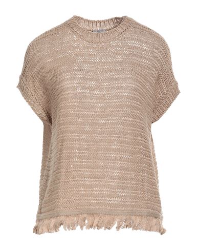 Peserico Woman Sweater Sand Size 6 Cotton, Polyester In Beige