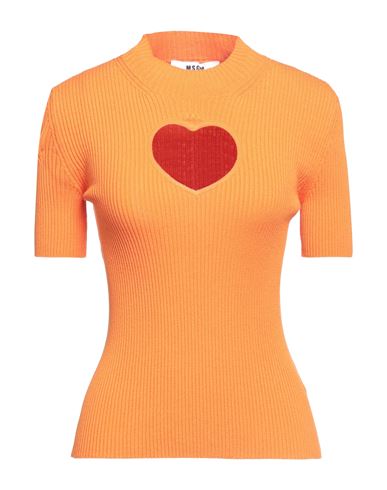 Msgm Woman Sweater Orange Size L Viscose, Polyester