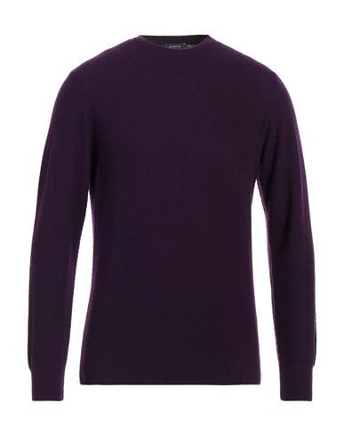 Rossopuro Man Sweater Deep Purple Size 6 Wool, Cashmere