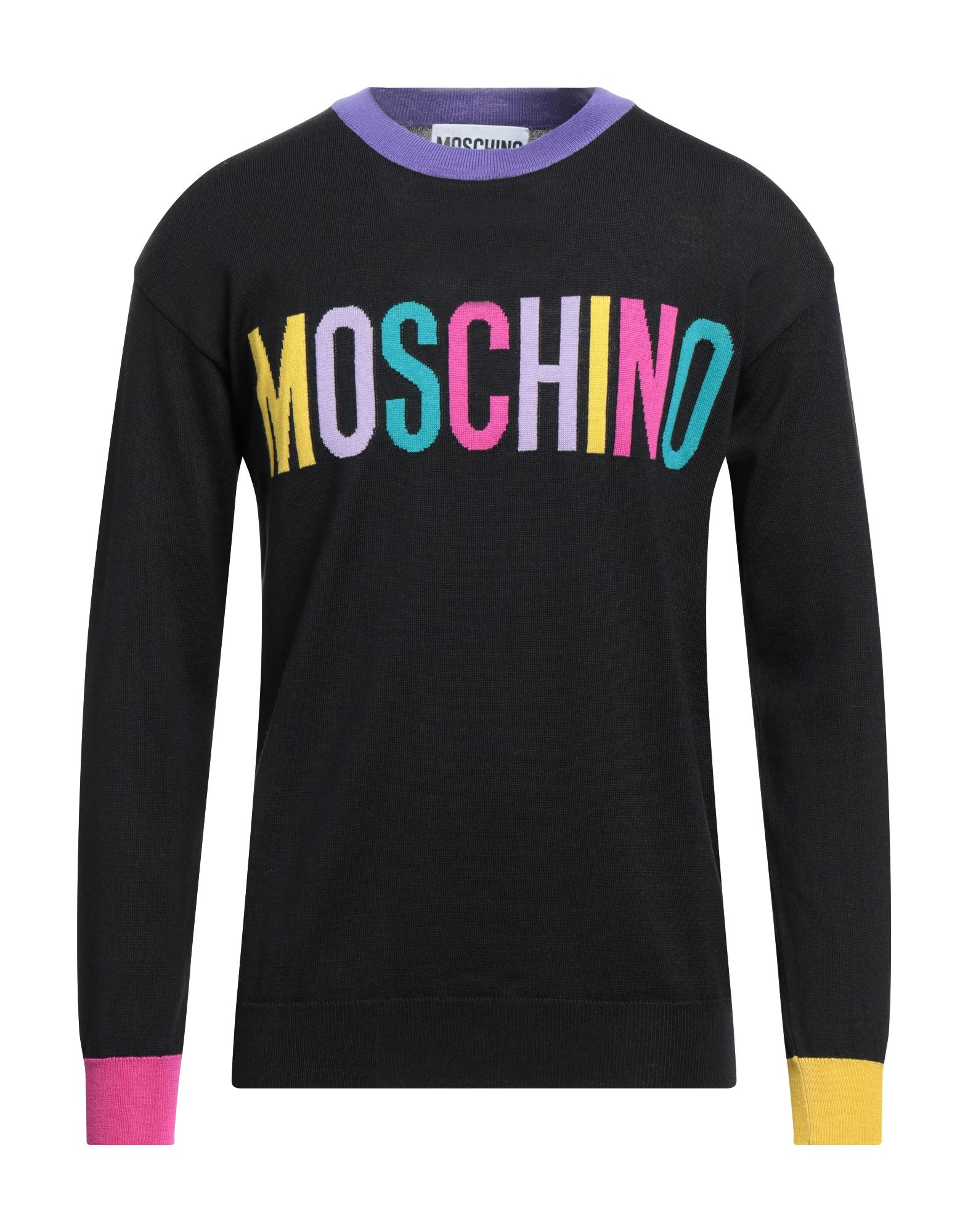 Shop Moschino Man Sweater Black Size 42 Virgin Wool, Polyamide, Elastane