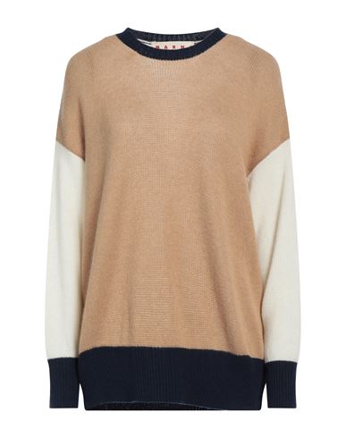 Marni Woman Sweater Camel Size 6 Cashmere In Beige