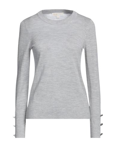Michael Michael Kors Woman Sweater Light Grey Size L Merino Wool, Nylon, Elastane