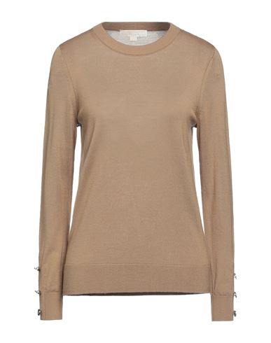 Michael Michael Kors Woman Sweater Camel Size Xxl Merino Wool, Nylon, Elastane In Beige