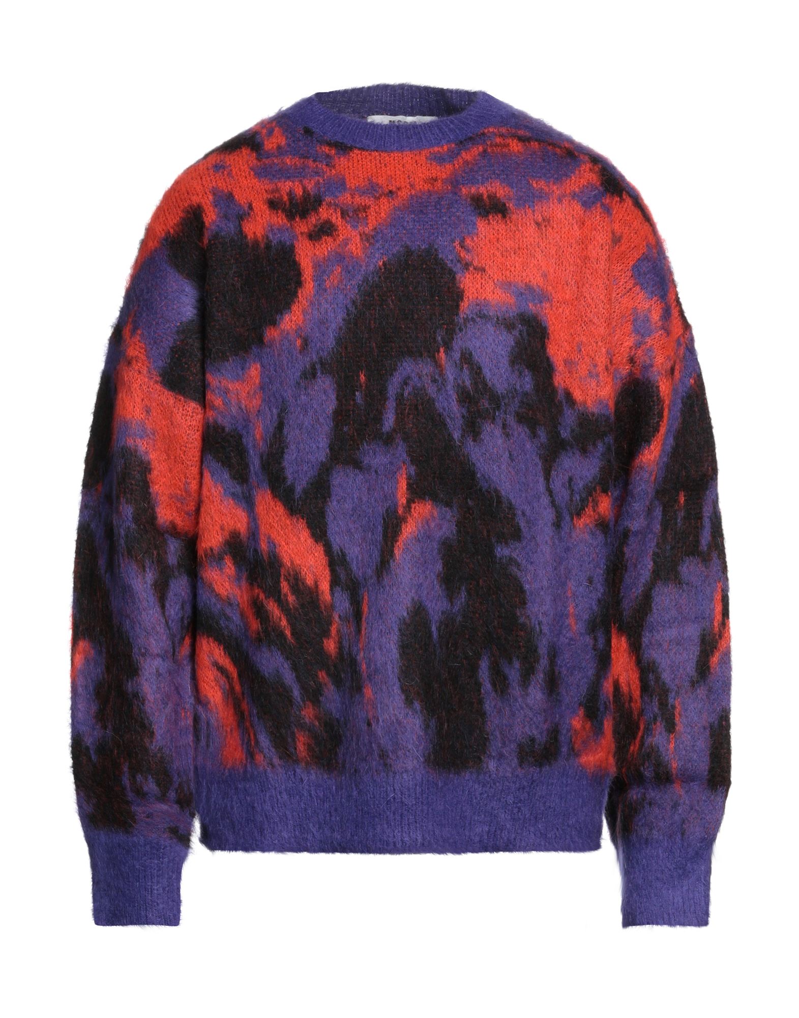 Shop Msgm Man Sweater Dark Purple Size Xl Acrylic, Polyamide, Mohair Wool