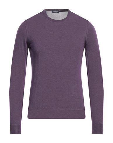 Shop Drumohr Man Sweater Purple Size 44 Silk