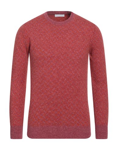 Umberto Vallati Man Sweater Garnet Size 40 Virgin Wool In Red
