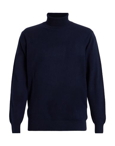 Rossopuro Man Turtleneck Midnight Blue Size 6 Wool, Cashmere In Blue