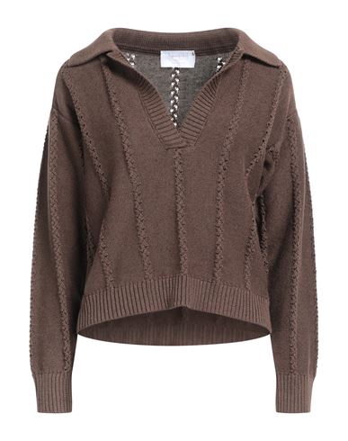 Daniele Fiesoli Woman Sweater Brown Size 2 Linen, Organic Cotton