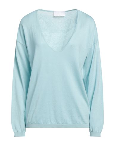 Daniele Fiesoli Woman Sweater Sky Blue Size 2 Silk, Cotton