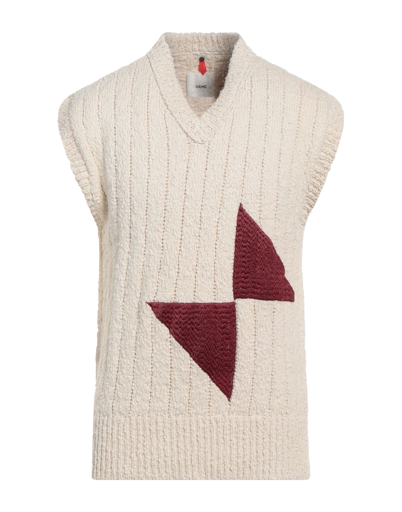 Shop Oamc Man Sweater Ivory Size Xs Cotton, Viscose, Nylon, Elastane In White