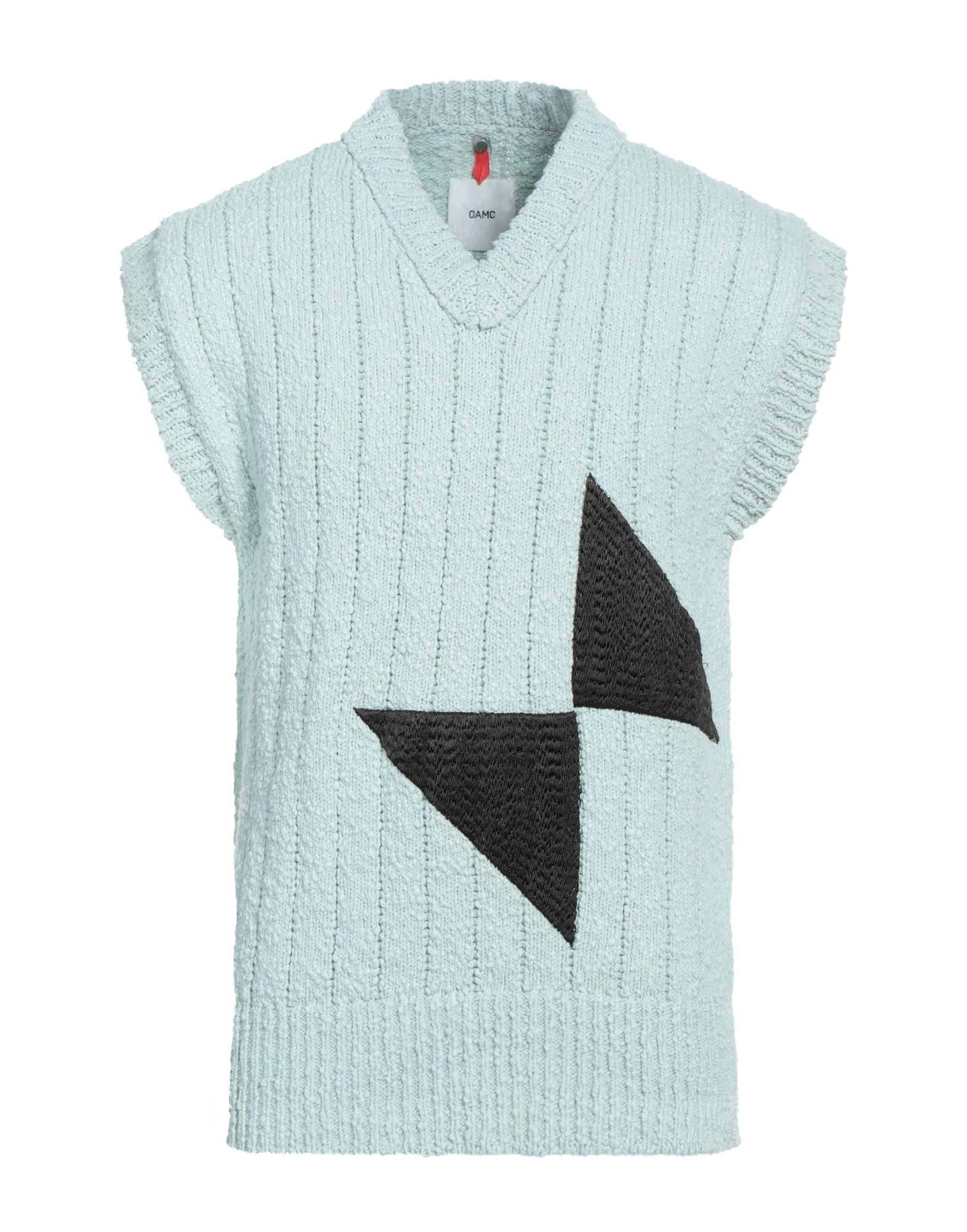Shop Oamc Man Sweater Light Green Size M Cotton, Viscose, Nylon, Elastane