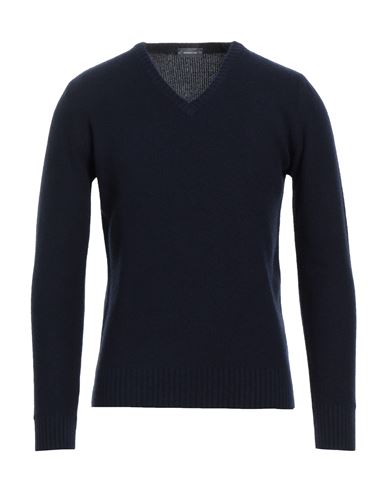 Rossopuro Man Sweater Midnight Blue Size 7 Wool, Cashmere