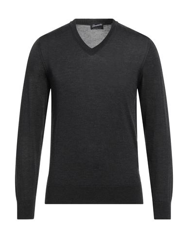 Drumohr Man Sweater Steel Grey Size 38 Cashmere, Silk