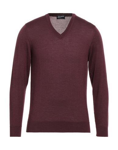 Drumohr Man Sweater Deep Purple Size 38 Cashmere, Silk