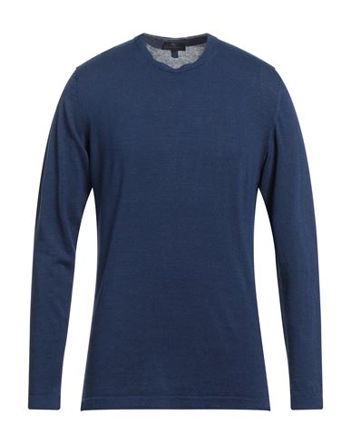 Domenico Tagliente Man Sweater Midnight Blue Size L Linen, Cotton, Polyamide