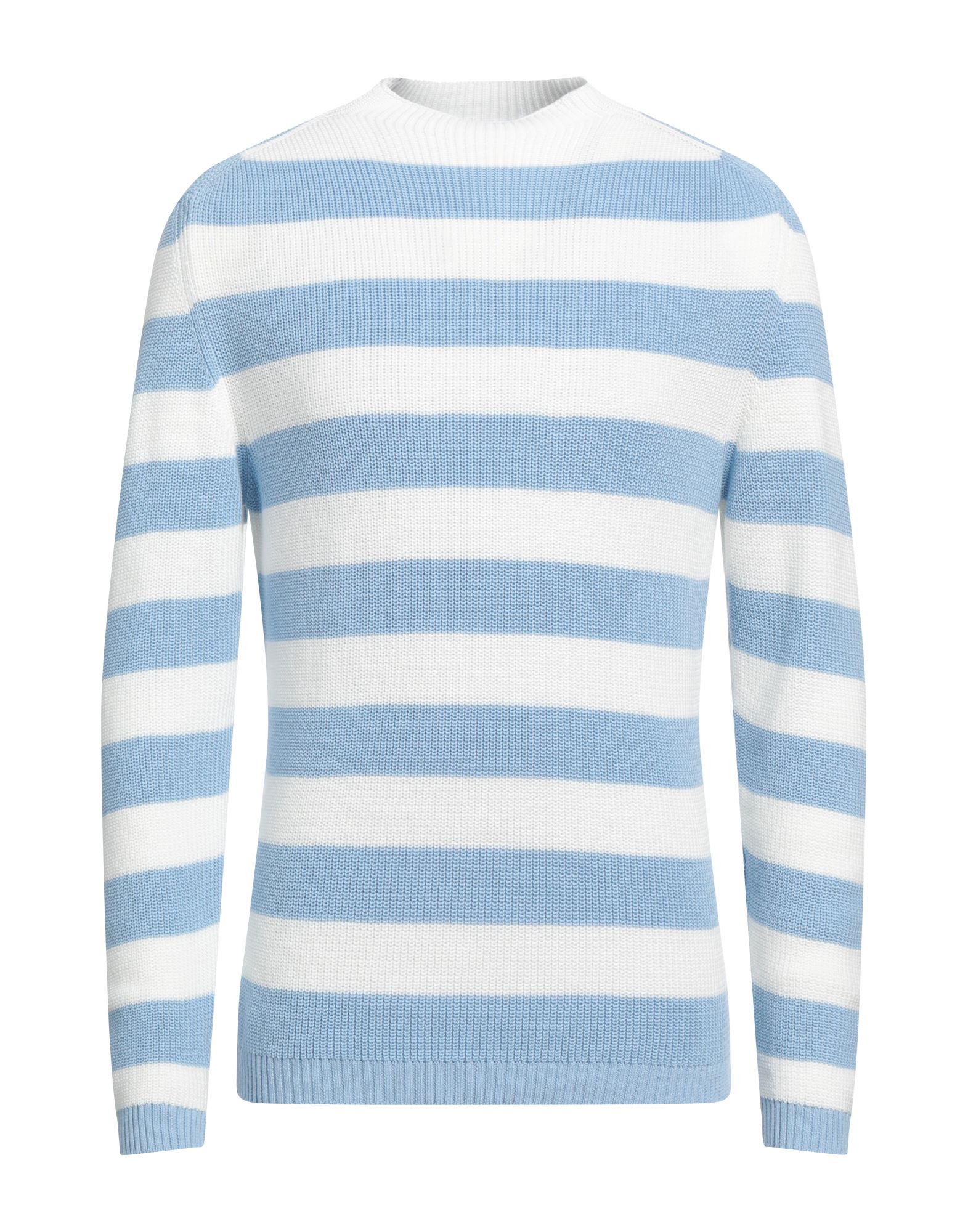 Shop Daniele Fiesoli Man Sweater Azure Size L Cotton In Blue