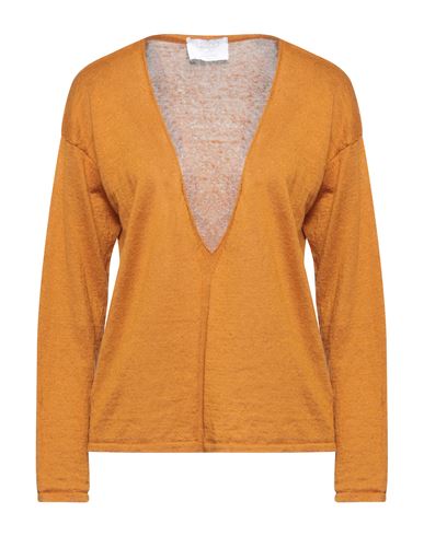 Daniele Fiesoli Woman Sweater Ocher Size 1 Linen, Cotton In Yellow