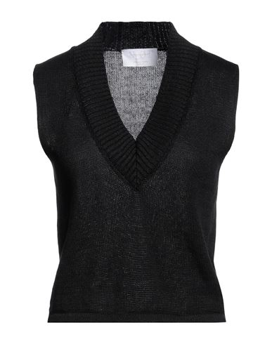 Daniele Fiesoli Woman Sweater Black Size 2 Linen, Organic Cotton
