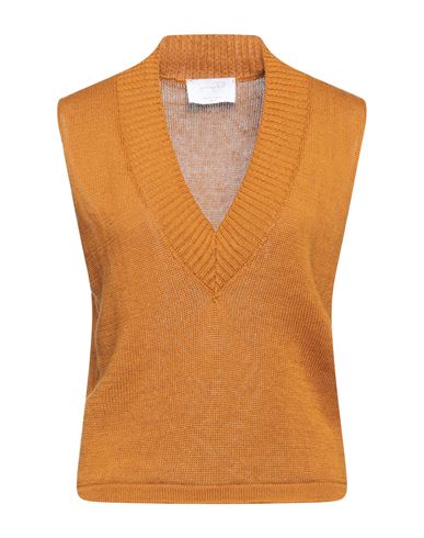 Daniele Fiesoli Woman Sweater Ocher Size 1 Linen, Organic Cotton In Yellow