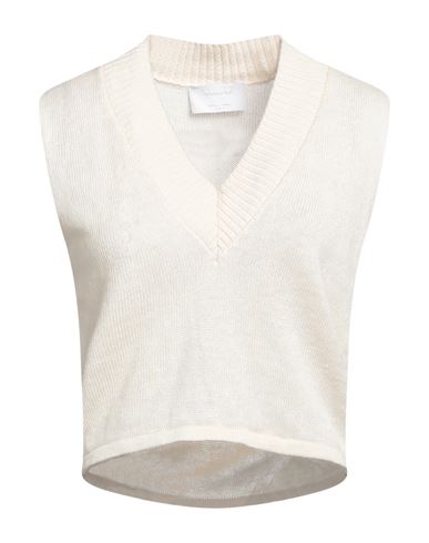 Daniele Fiesoli Woman Sweater Ivory Size 2 Linen, Organic Cotton In White