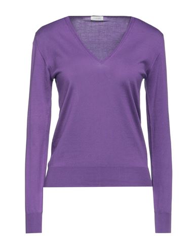 Cruciani Woman Sweater Dark Purple Size 6 Cotton