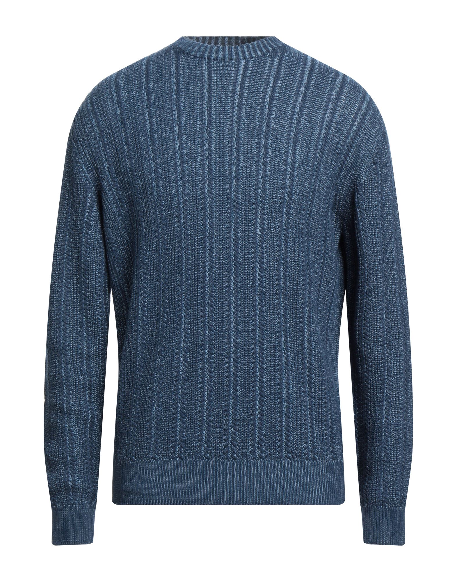 Agnona Cashmere Blend Knit Crewneck Sweater In Slate Blue