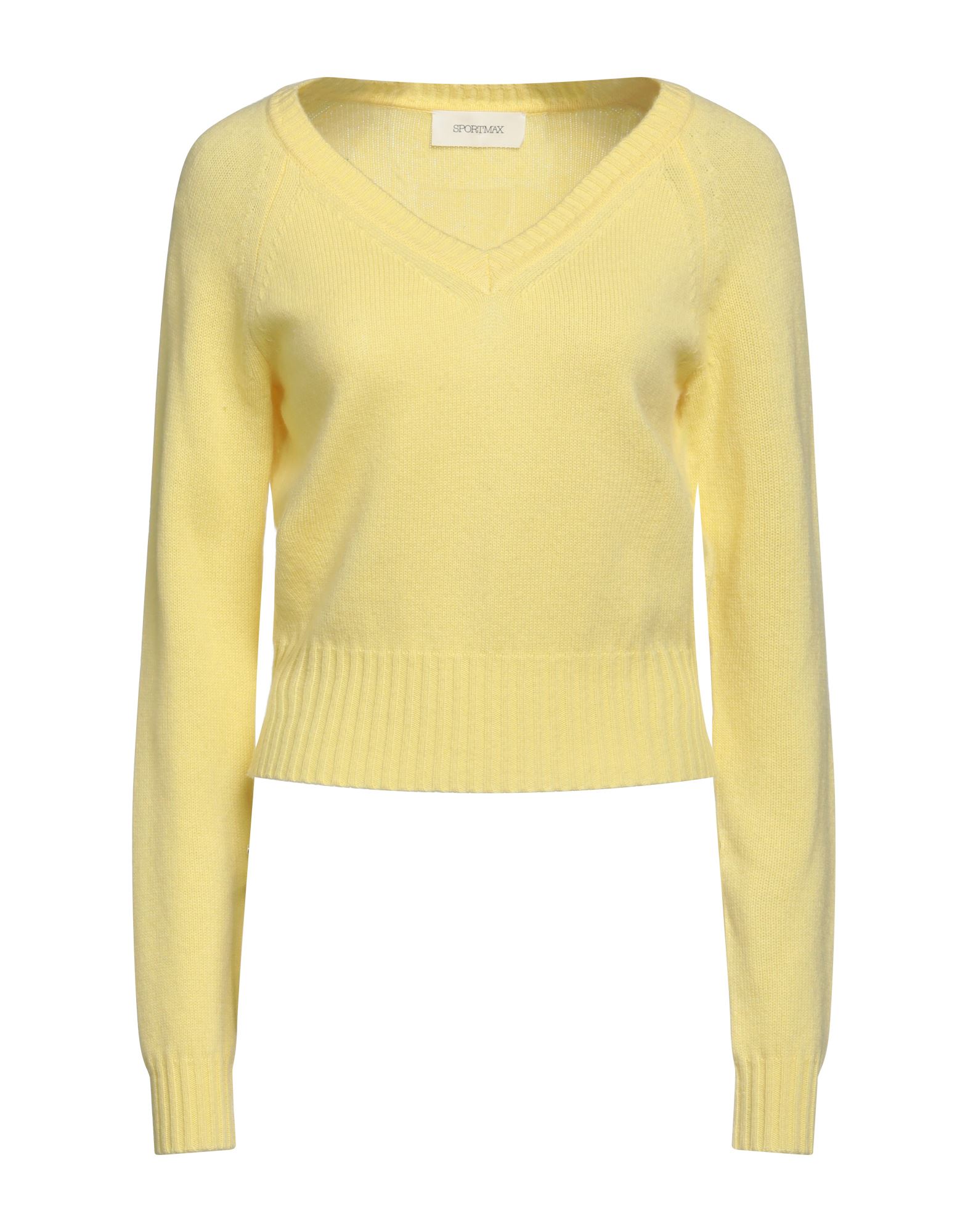 SPORTMAX SPORTMAX WOMAN SWEATER YELLOW SIZE XL WOOL, CASHMERE