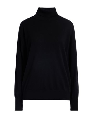 Peserico Woman Turtleneck Black Size 6 Virgin Wool, Silk, Cashmere In Black