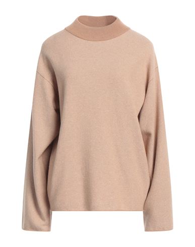 The Row Woman Turtleneck Camel Size S Cashmere, Silk In Beige