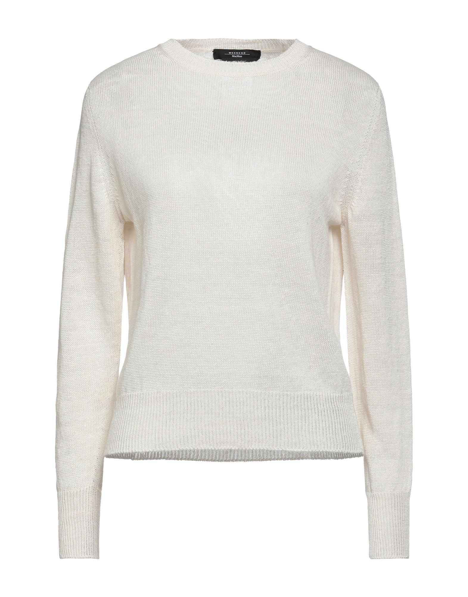 Shop Weekend Max Mara Woman Sweater Ivory Size L Linen In White