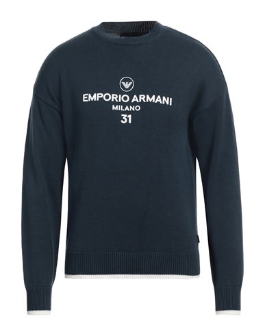 Shop Emporio Armani Man Sweater Deep Jade Size L Cotton In Green