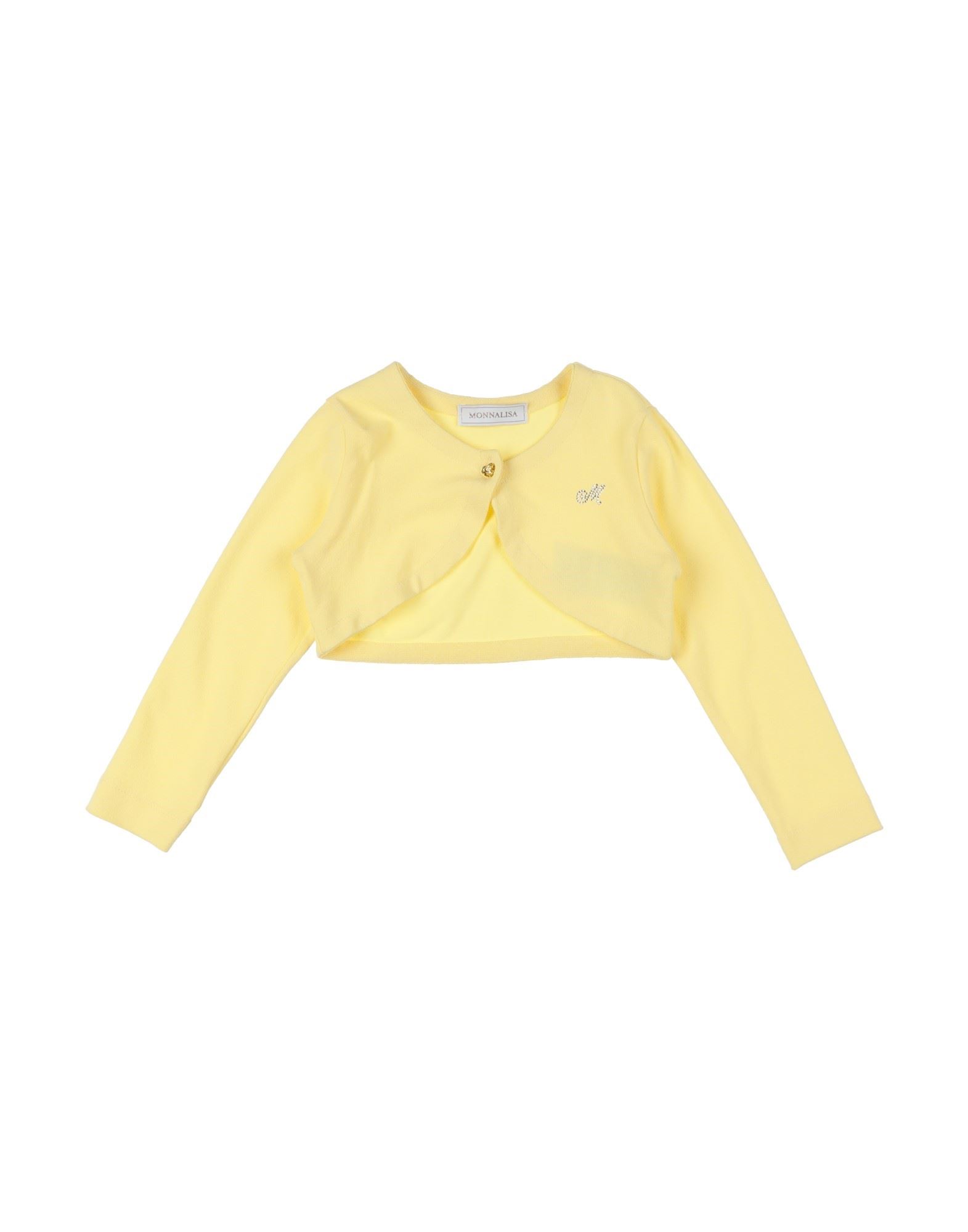 Monnalisa Kids'   Crepe Wraparound Cardigan In Light Yellow