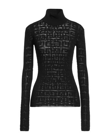 Givenchy Woman Turtleneck Black Size L Viscose, Polyamide, Polyester, Elastane In Black