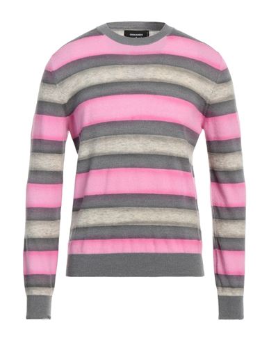 Dsquared2 Man Sweater Fuchsia Size M Wool, Polyamide In Pink