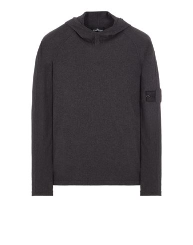 STONE ISLAND SHADOW PROJECT 5081S HOODED KNIT 
LIGHT COTTON Sweater Man DARK GREY MELANGE EUR 515