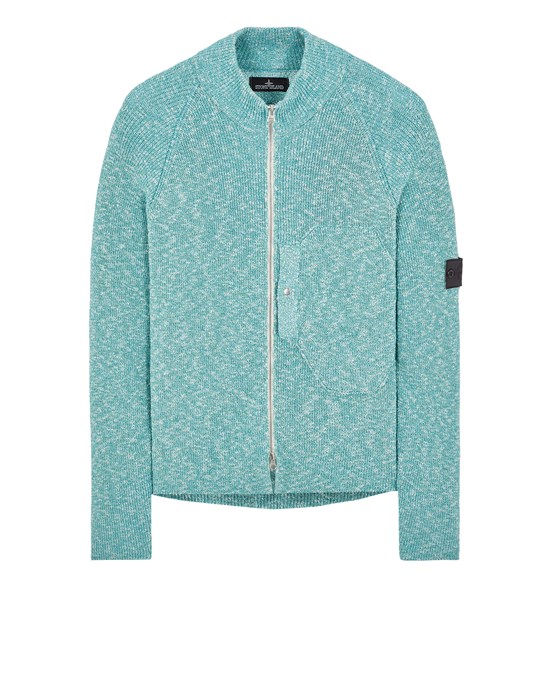 STONE ISLAND SHADOW PROJECT 5011R TRACK KNIT JACKET 
PATTERNED SLUB DRY YARN Tricot Homme Turquoise