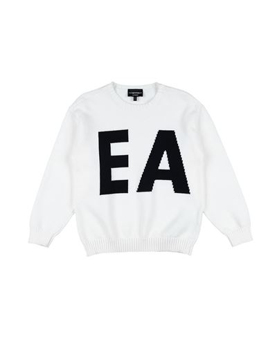 Emporio Armani Babies'  Toddler Boy Sweater White Size 7 Cotton, Polyamide