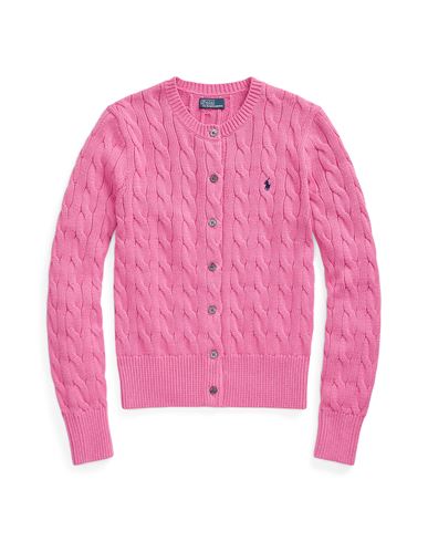 Polo Ralph Lauren Woman Cardigan Fuchsia Size Xl Cotton In Pink