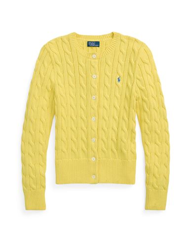 Shop Polo Ralph Lauren Woman Cardigan Yellow Size L Cotton