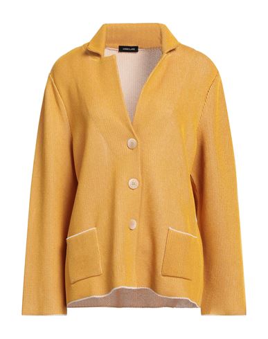 Anneclaire Woman Suit Jacket Ocher Size 14 Viscose, Polyacrylic, Nylon In Yellow