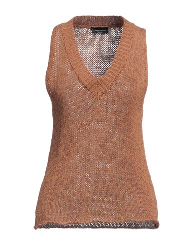 Roberto Collina Woman Sweater Brown Size L Cotton, Polyamide