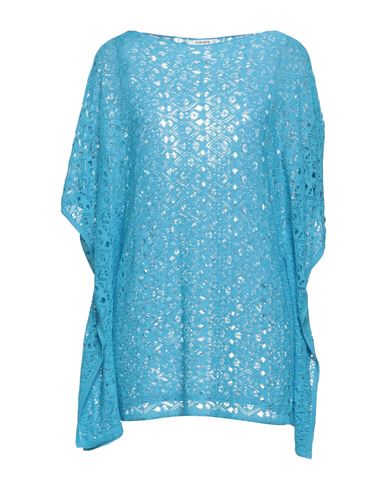 Kangra Cashmere Woman Sweater Azure Size 8 Cotton In Blue