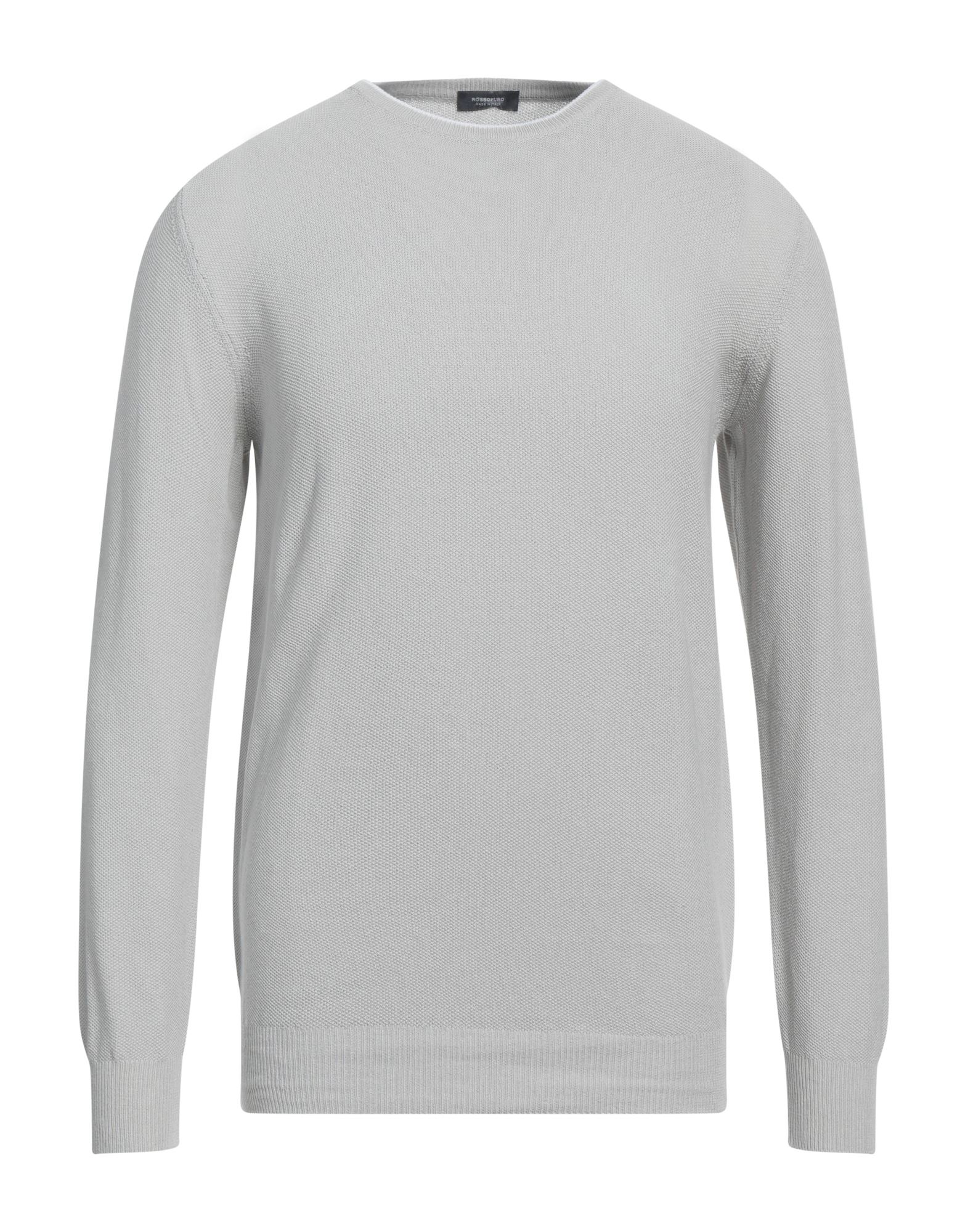 Shop Rossopuro Man Sweater Light Grey Size 6 Cotton