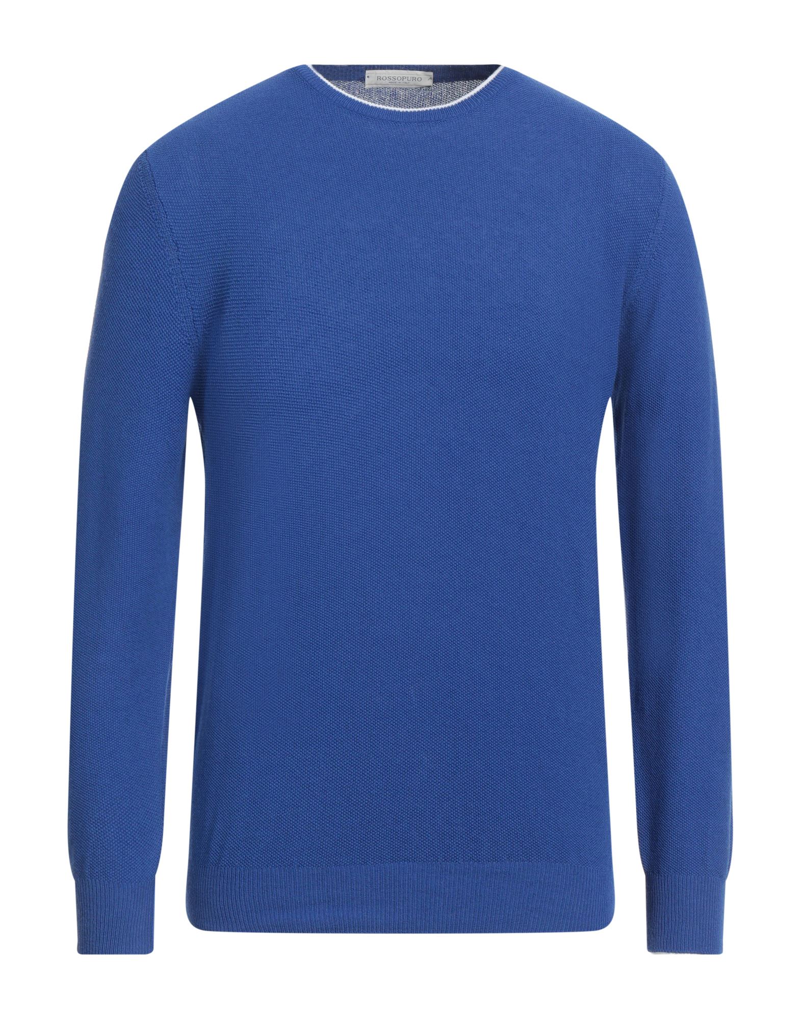 Shop Rossopuro Man Sweater Blue Size 5 Cotton