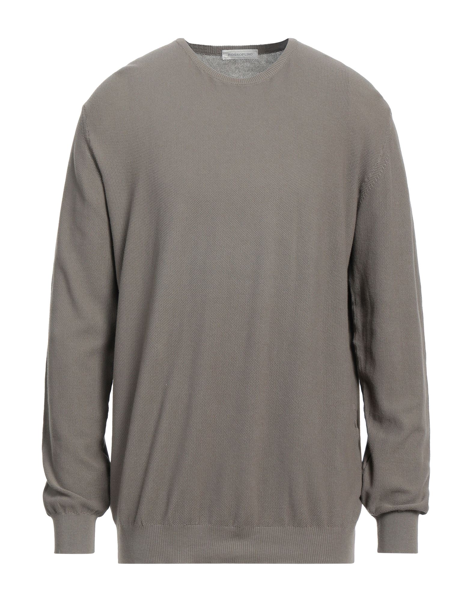 Shop Rossopuro Man Sweater Dove Grey Size 8 Cotton
