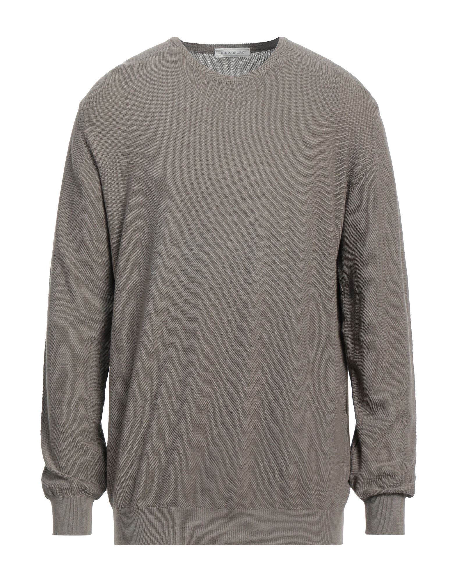 Rossopuro Man Sweater Taupe Size 7 Cotton In Grey