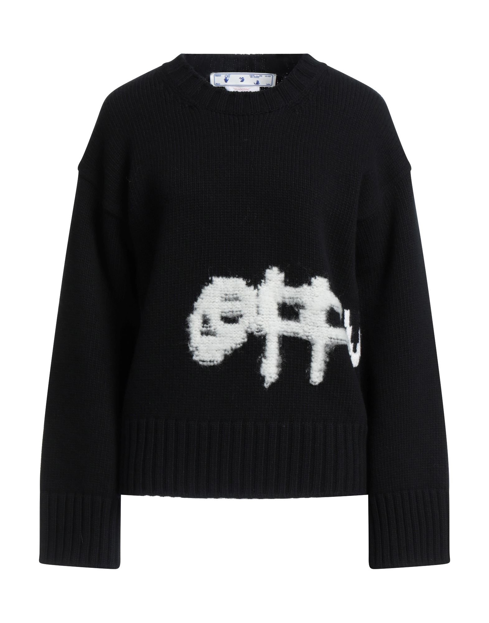Off-white Woman Cardigan Black Size 4 Cotton, Polyamide In Black